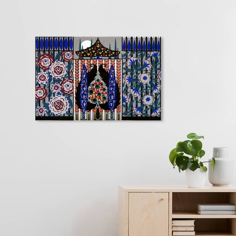 Wynwood Studio Canvas Abstract PORTAE ROSA Blue and Dark Blue Traditional Wall Art Canvas Print - 20 x 30