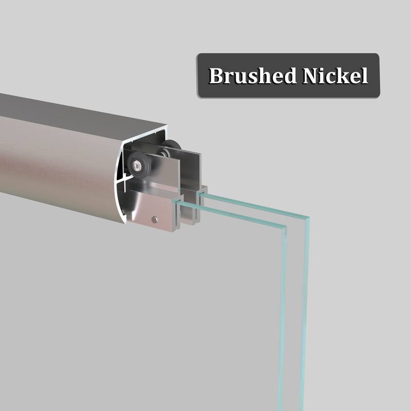 TOOLKISS Double-Sliding Prefab Shower Door - 50-54 inch.W x 72 inch.H - Brushed Nickel