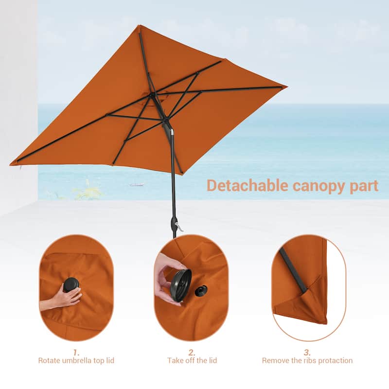 LIVOOSUN 10x6.5ft Patio Market Umbrella Aluminum Table Umbrellas