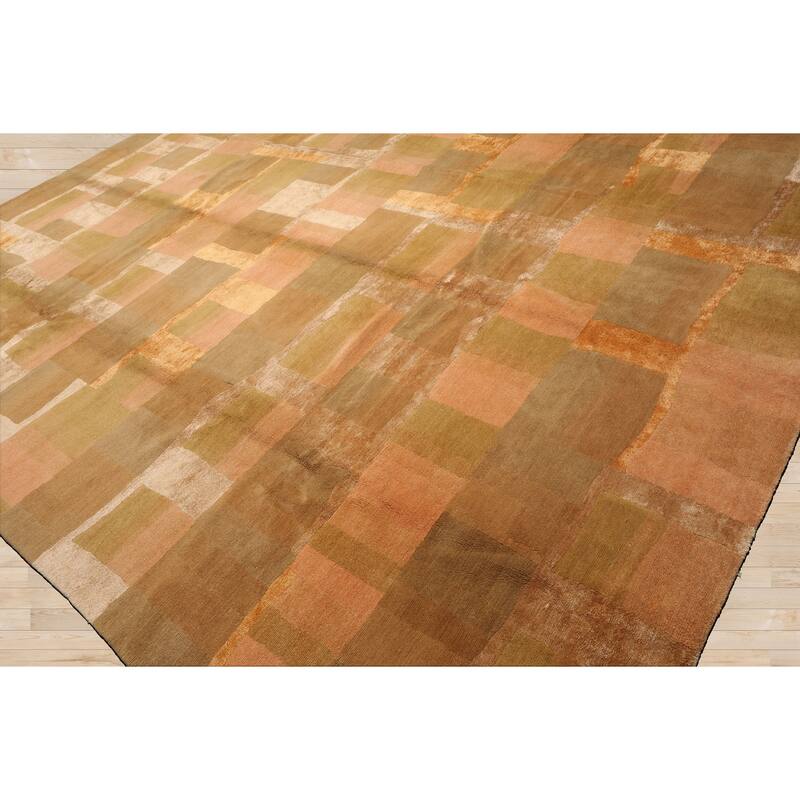 9'9''x13'10" Rose Tibetan Wool Traditional Hand Knotted Oriental Rug - 9' 9'' x 13' 10''