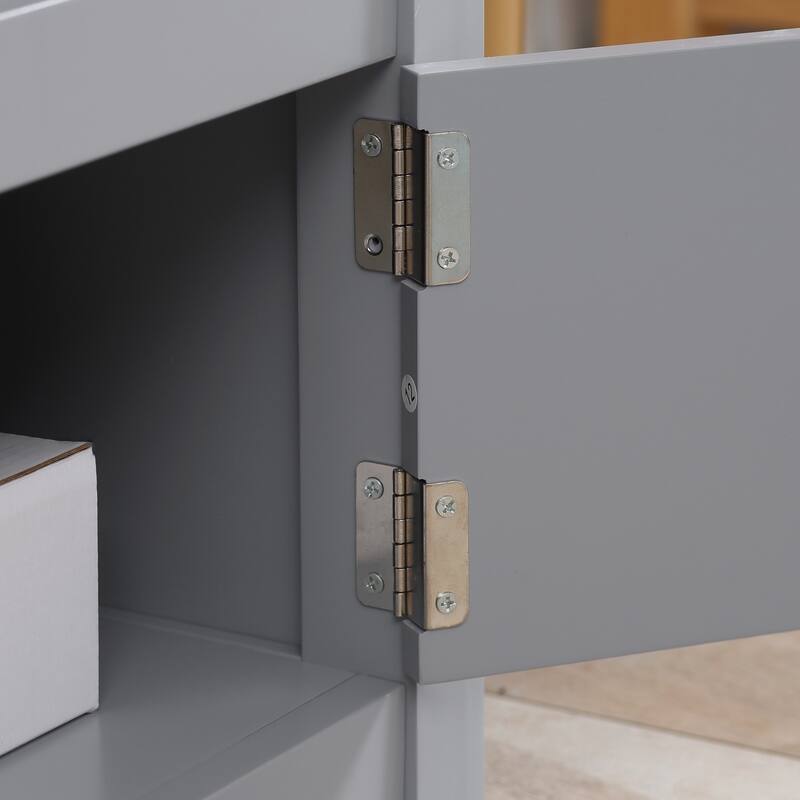 HOMCOM TV Cabinet Stand for TVs up to 46 Inches, Entertainment Center with Storage Shelf and Cupboard for Living Room