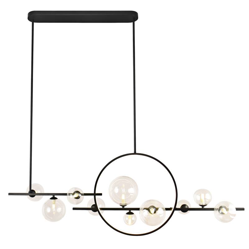 Modern Sputnik 10-Light LED Pendant Lamp With Glass Shade