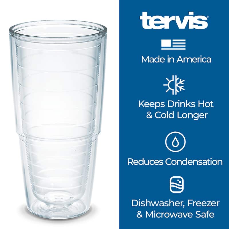 Tervis Clear & Colorful Tabletop Made in USA Double Walled Insulated Travel Tumbler, Clear