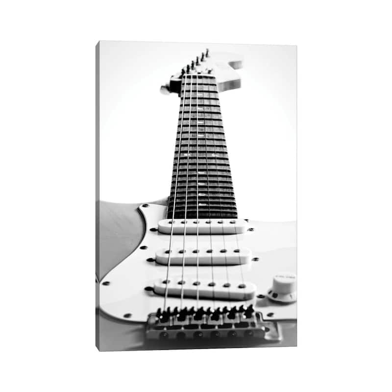 iCanvas "Black and White Guitar Side" by Tom Quartermaine Canvas Print