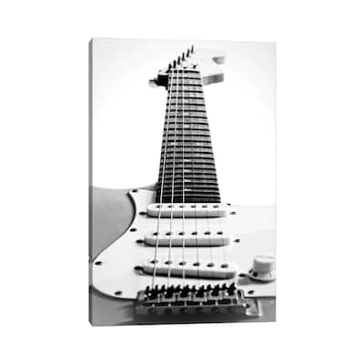 iCanvas "Black and White Guitar Side" by Tom Quartermaine Canvas Print