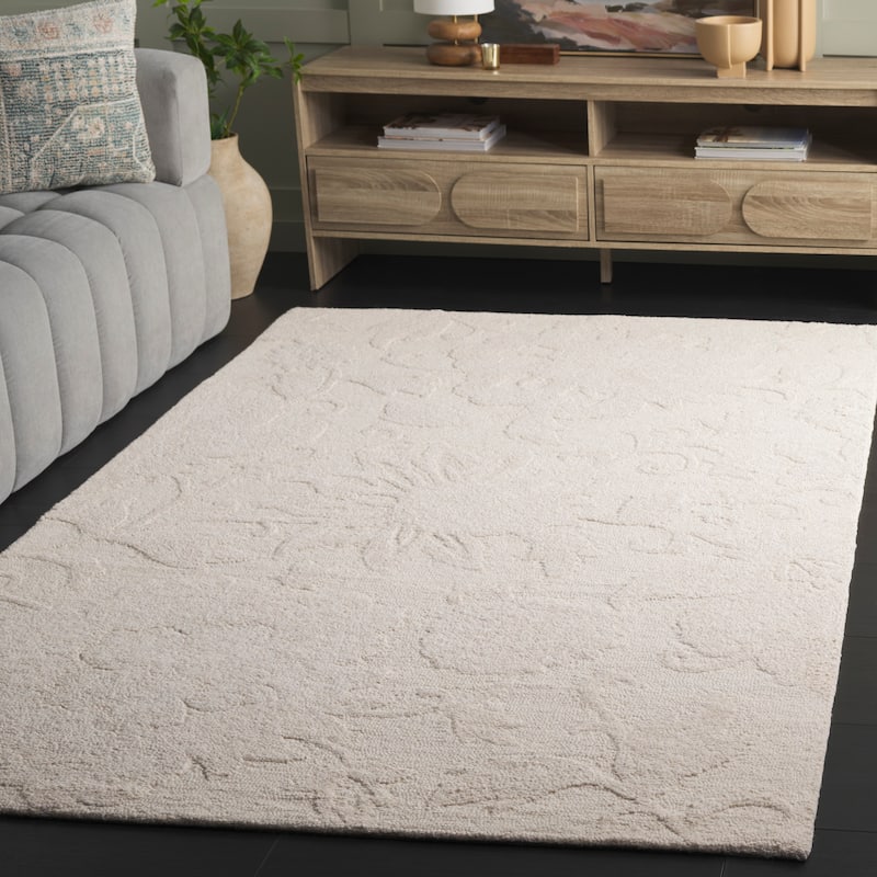 SAFAVIEH Handmade Blossom Chisato Contemporary Wool Rug - 5' x 8' - Ivory