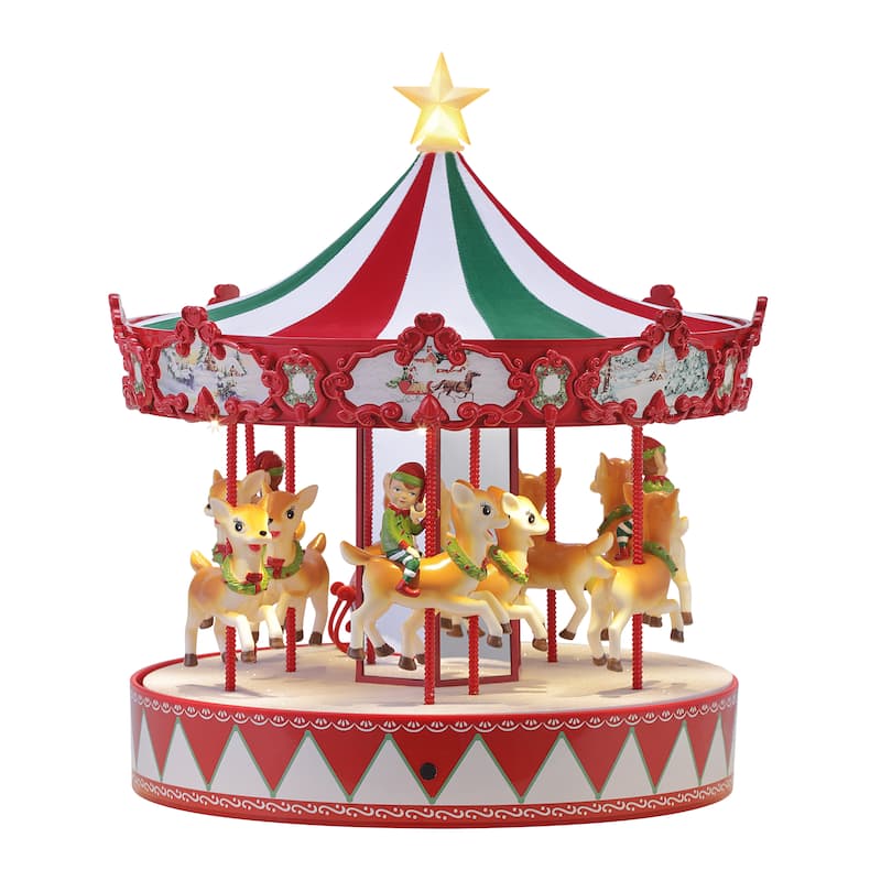 14" Animated Vintage Carousel