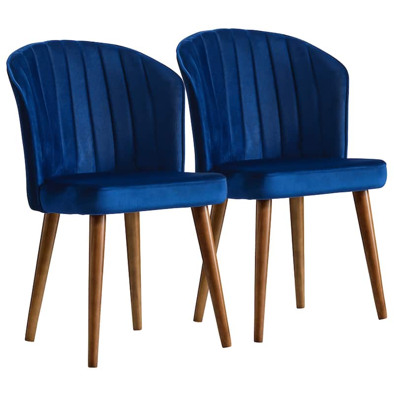 Roswell Mid-Century Modern Velvet Dining Chair (Set of 2)