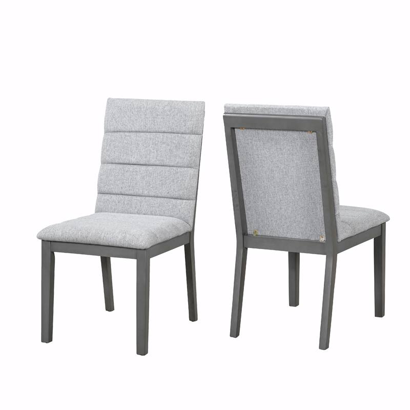 Comfy Tufted Chairs Set of 2 - Walnut Finish & High-Density Foam