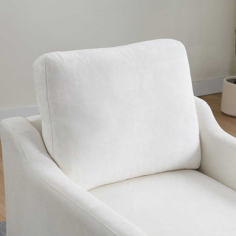 Swivel Arm Chair with Soft Chenille Fabric