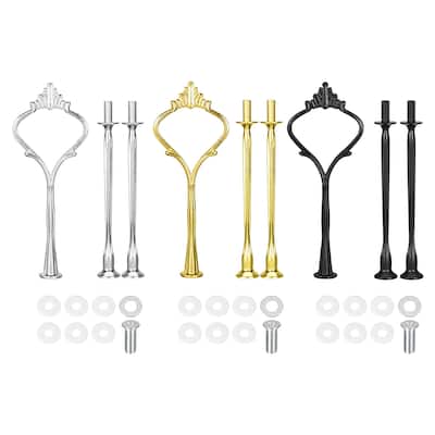 3 Sets Cake Tray Stand Handle Cupcake Dessert Plate Hardware Fitting Holder Rod Stand Handle, 3-Tiers Crown 3 Colors