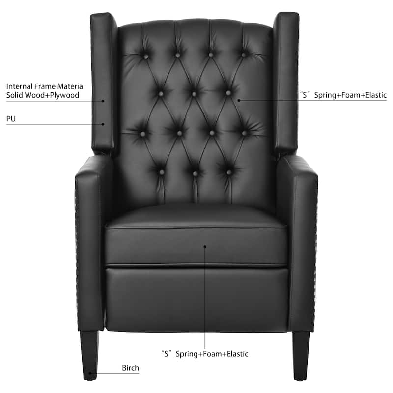 Wide Manual Wing Chair Recliner - 34.45 x 27.16 x 40.55