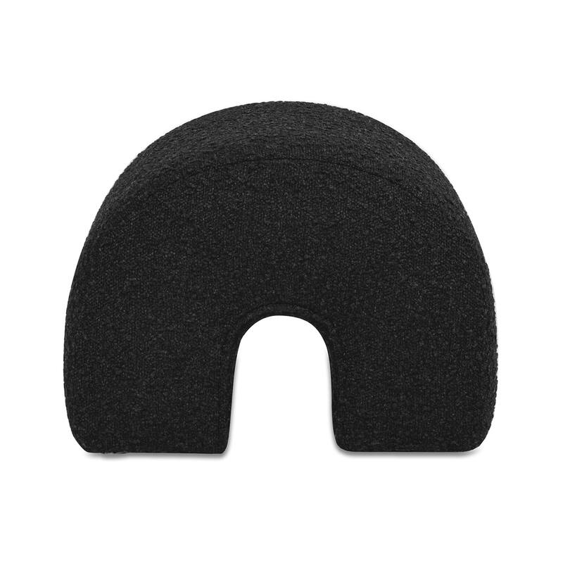 16" Arched Upholstered Footstool Ottoman, Unique Arched Rainbow-Shaped, Boucle