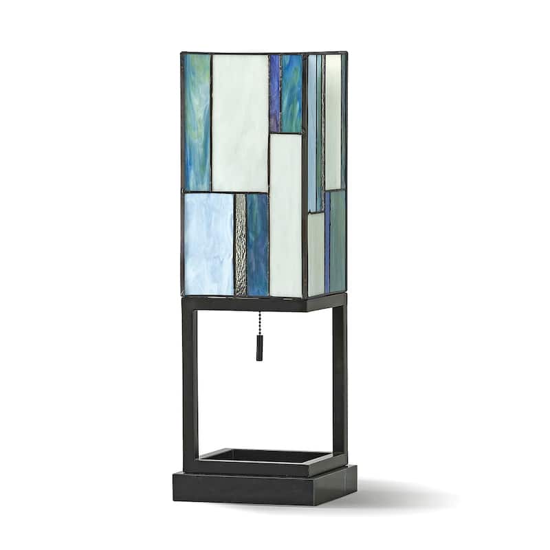 HOMEGLAM Aurae 22" H Modern Tiffany Glass Table Lamp - Warm Tone