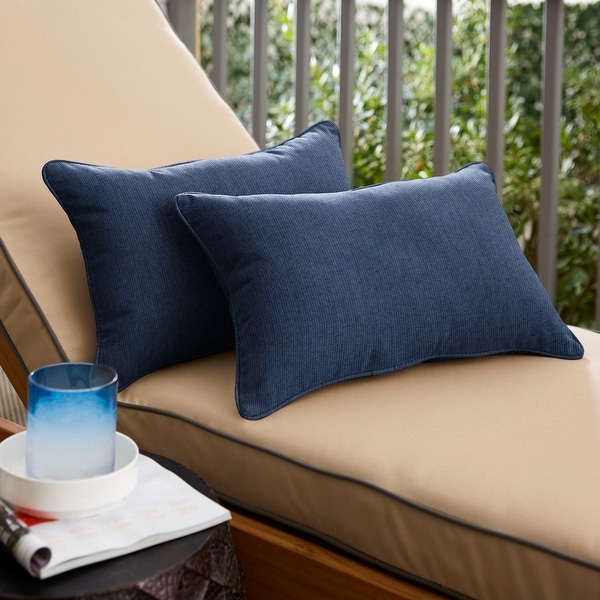 Sunbrella Spectrum Indigo Corded Indoor Outdoor Pillows Set of 2