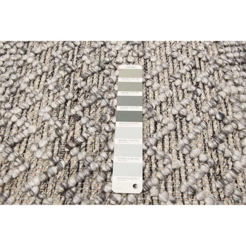 ECARPETGALLERY Braid weave Sienna Grey Wool Rug - 5'0 x 7'10