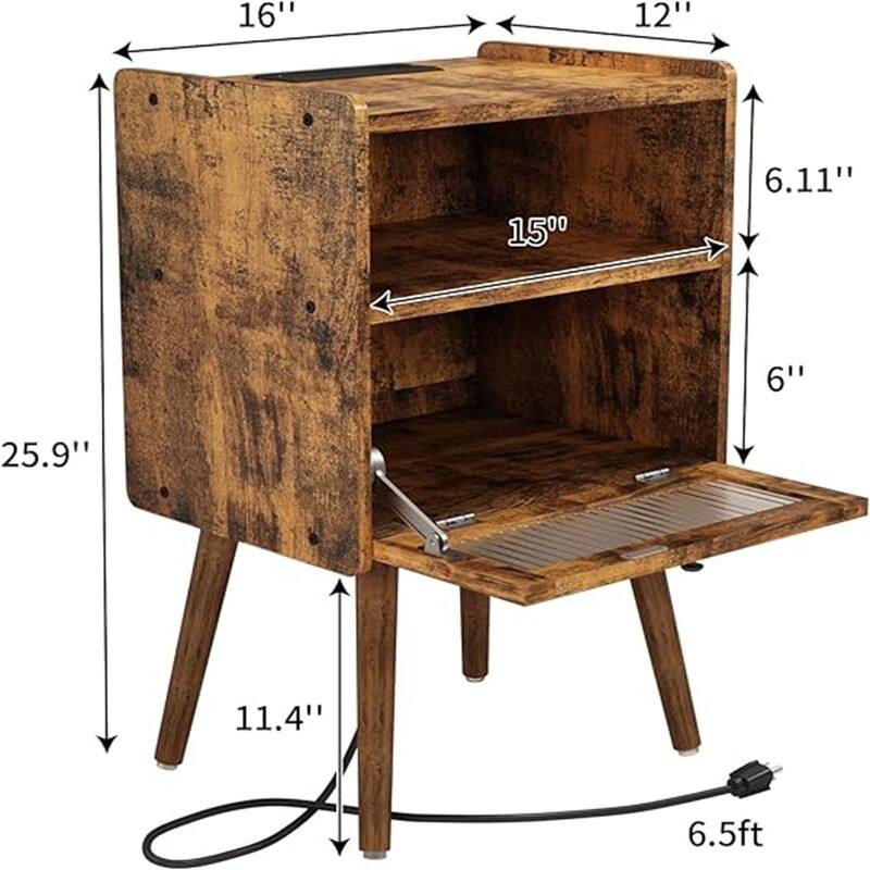 Bedside Tables with Glass Door