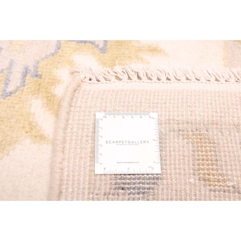 ECARPETGALLERY Hand-knotted Royal Oushak Ivory Wool Rug - 9'9 x 13'9