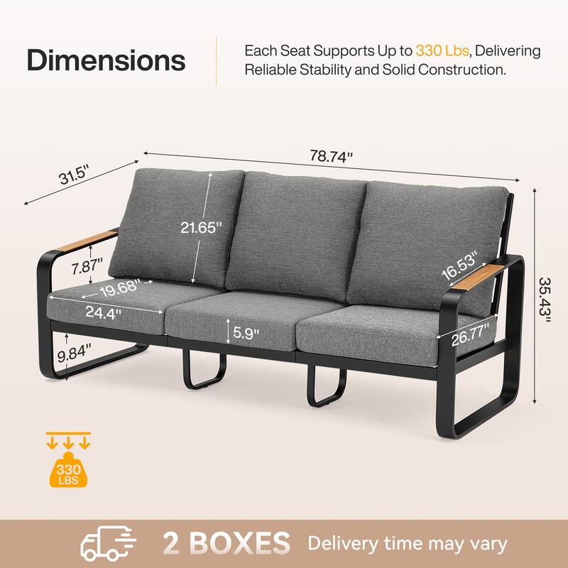 Outdoor Patio Conversation Chair, Loveseat, Sofa with Removable Cushions