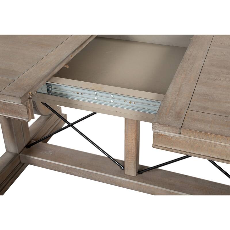Magnussen Home Paxton Place Dovetail Grey Extendable Trestle Dining Table - 38''W x 72''D x 30''H