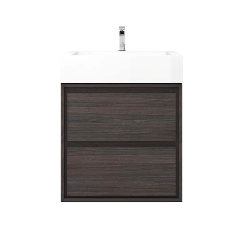 Victoria 24" Wall Mounted Modern Vanity with Acrylic Sink