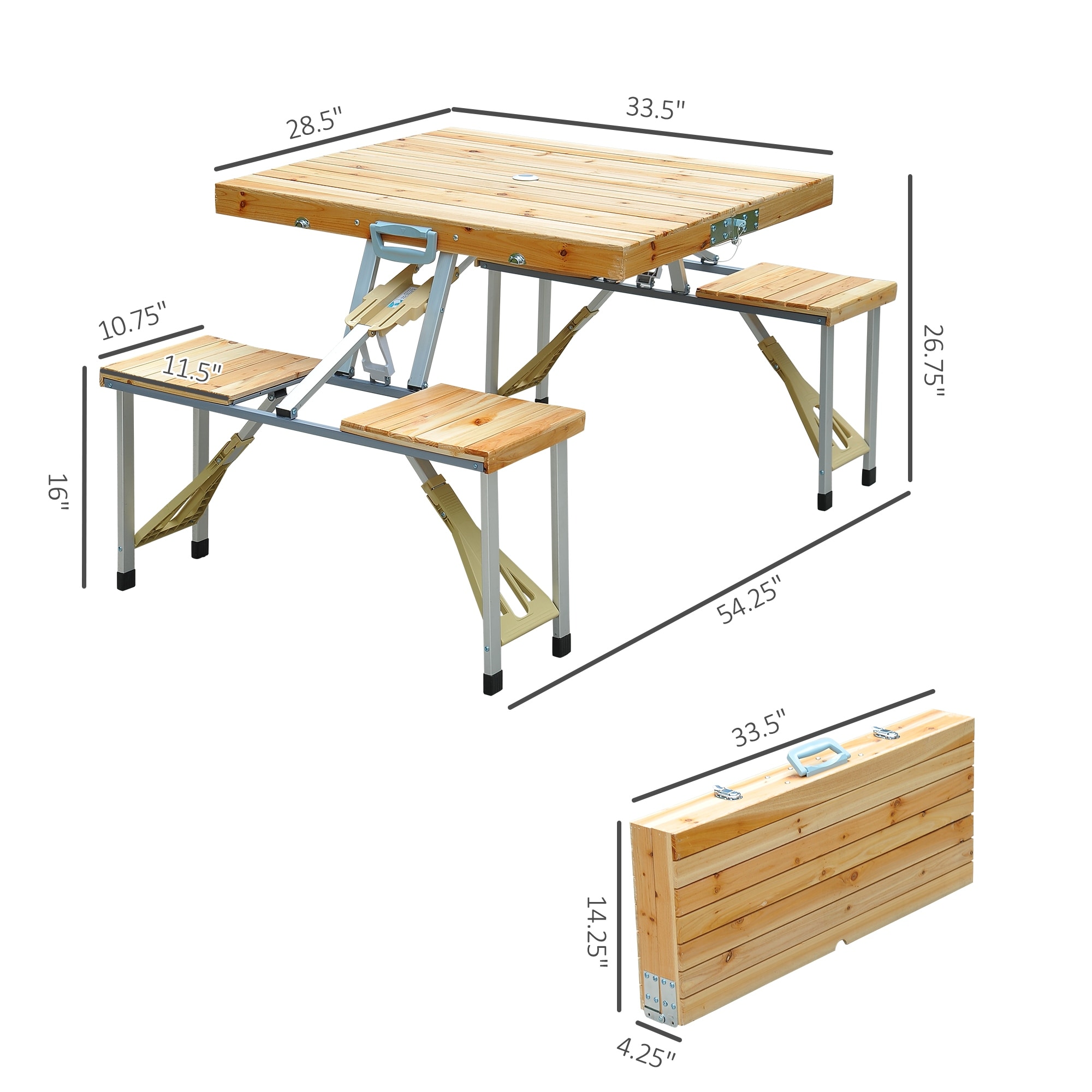 suitcase folding picnic table