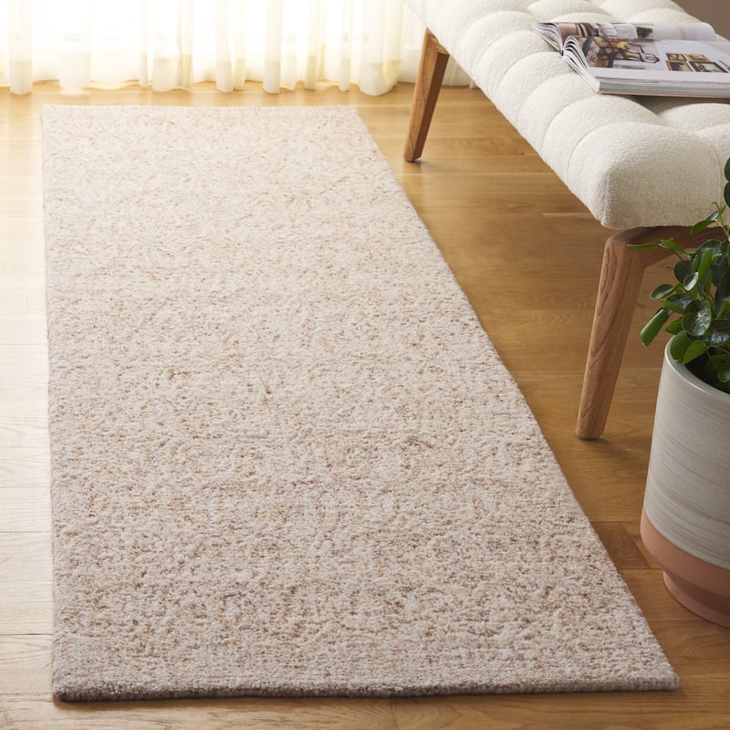 SAFAVIEH Handmade Pine Arely Modern & Contemporary Wool Rug - 2'3" x 8' Runner - Beige