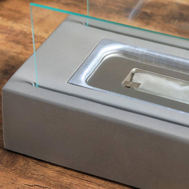 HOMCOM Tabletop Fireplace, 13" Concrete Alcohol Fireplace for Indoor and Outdoor, 0.04 Gal Max 195 Sq. Ft.