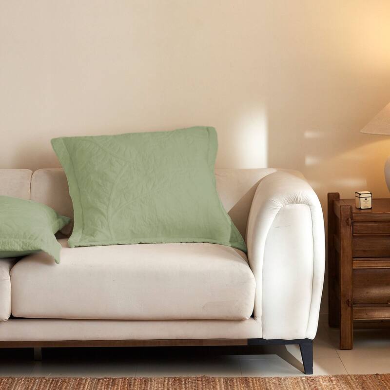 2 Pcs Cotton Embroidered Quilted Euro Shams 26"x26"