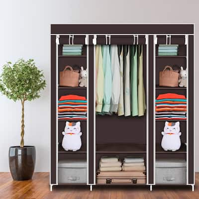 67''/ 69" Portable Clothes Closet Wardrobe Storage Organizer