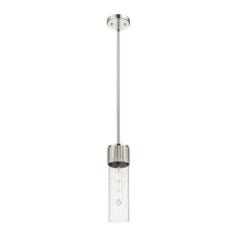 Innovations Lighting Bolivar - 1 Light 12" Stem Hung Pendant - Polished Nickel/Seedy