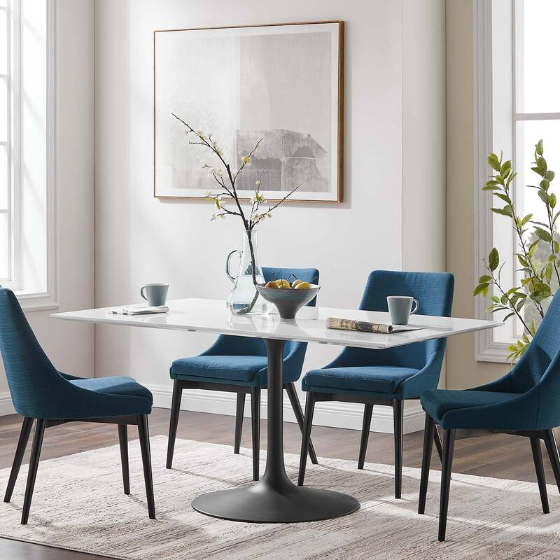 Lippa 60" Rectangle Dining Table - Black White