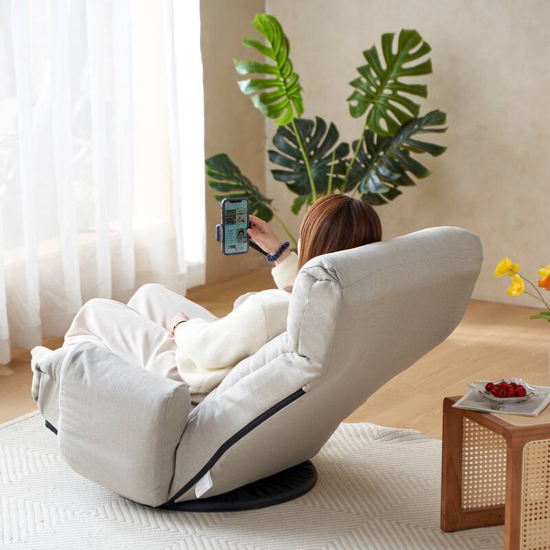 360 Degree Swivel Recliner Chair with Phone Holoder,Modern Leisure Chair Game Chair