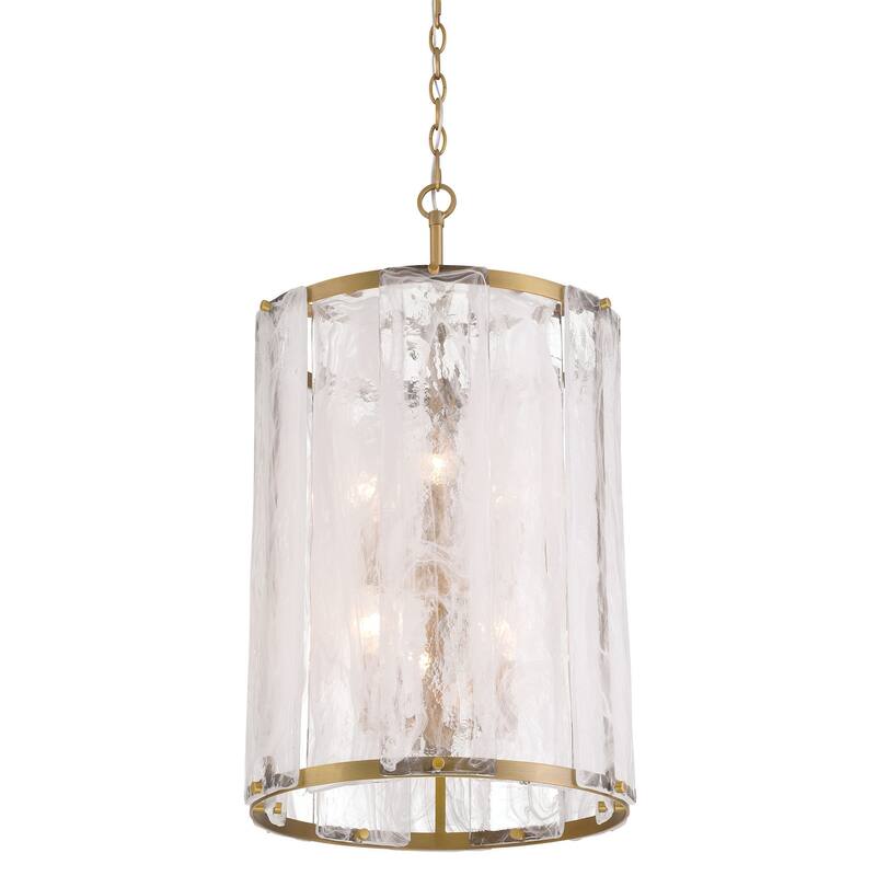 Minka Lavery 3637 Veil 6 Light 16" Wide Multi Light Pendant with White - Legacy Brass