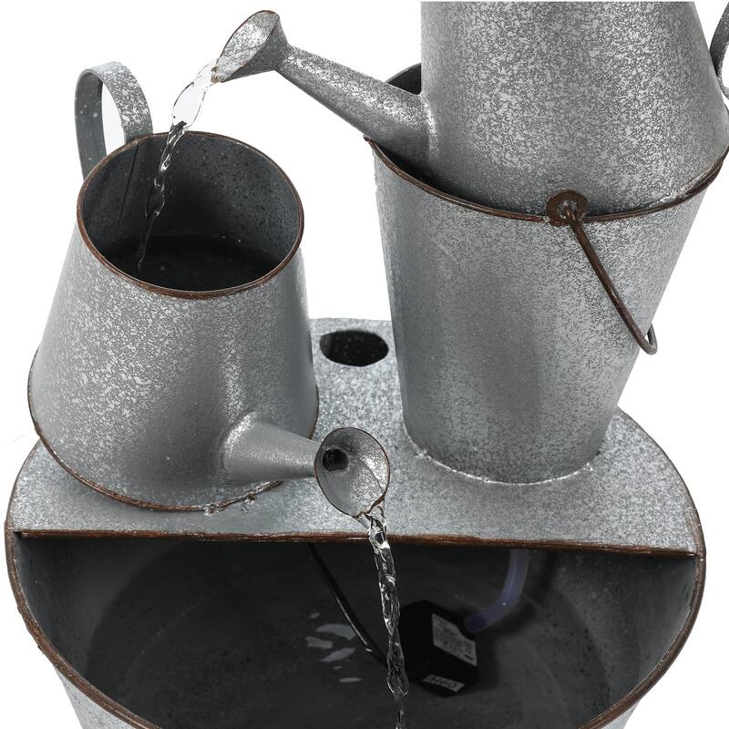 Silver Metal Pitcher Outdoor Fountain