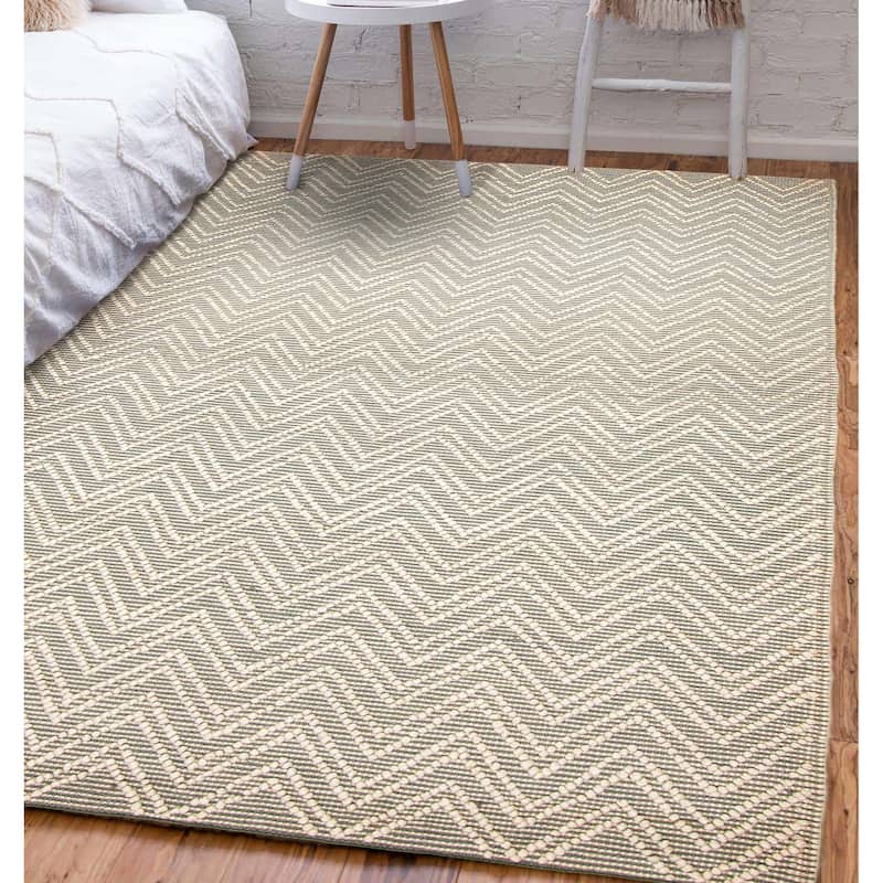ECARPETGALLERY Braid weave Sienna Cream Wool Rug - 5'0 x 7'11