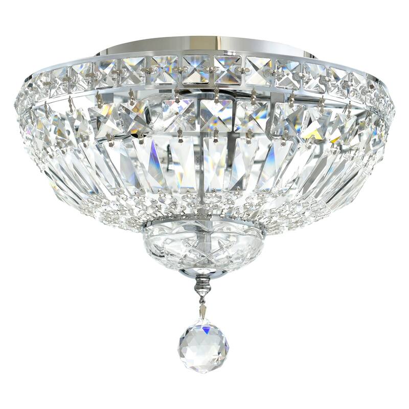 Stefania 3 Light Bowl Flush Mount With Chrome Finish