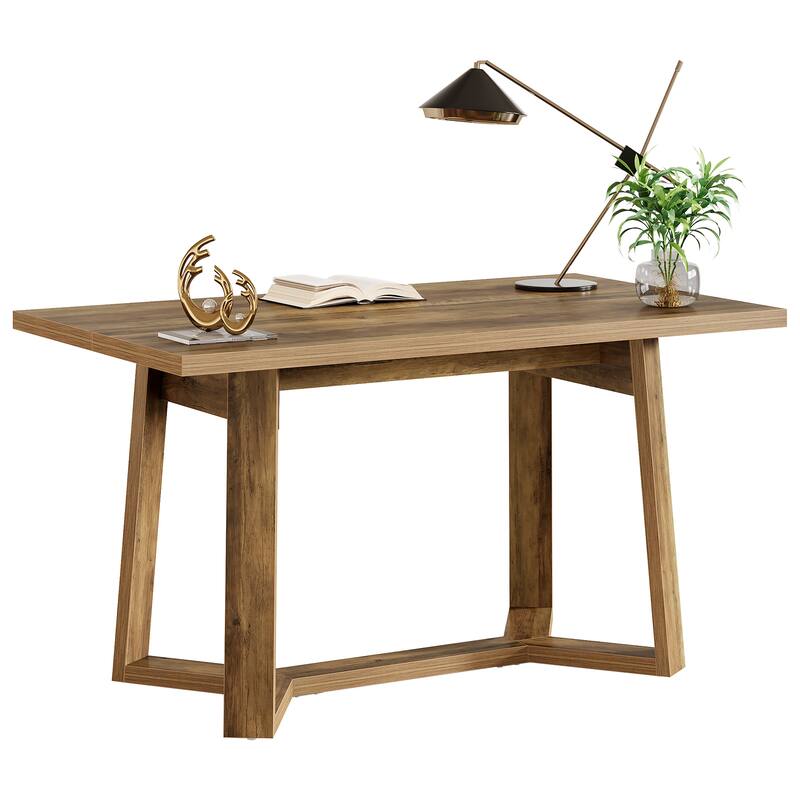 47-Inch Simple Home Office Desk, Farmhouse Wood Executive Desk