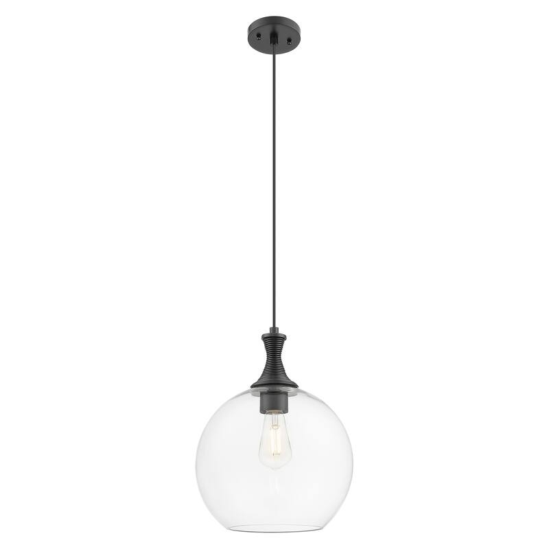 Innovations Lighting Downtown Urban - Astor - 1 Light 12" Metal Detailed Cord Hung Mini Pendant - Clear Shade/Matte Black