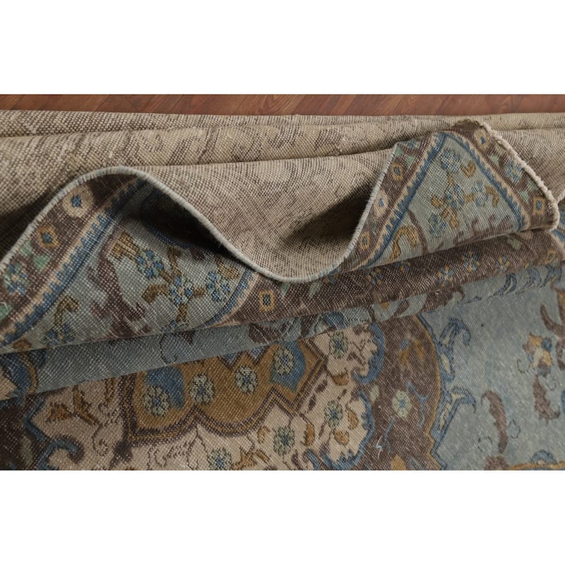 Traditional Tabriz Persian Rug Hand-Knotted Floral Wool Carpet - 9'6"x 12'9"