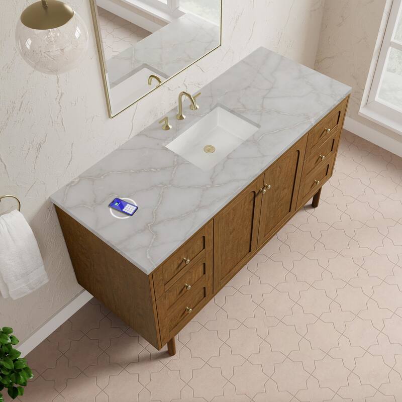 James Martin Vanities 545-V60S-FVSL Laurent 60" Single Basin Poplar