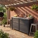 preview thumbnail 77 of 93, 100% Solid Wood Outdoor Kitchen Cabinet Set, Modular Patio BBQ Island Sideboard Buffet Pantry 51.2"W(Black Wood)