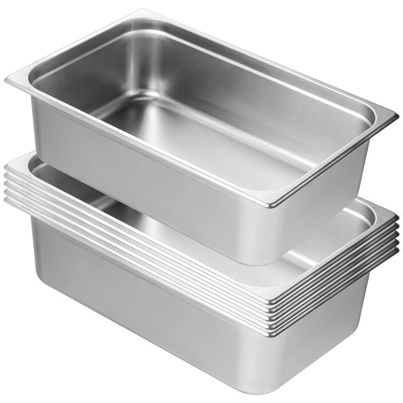Hotel Pans, 0.8mm Thick Stainless Steel Restaurant Steam Table Pan, for Industrial & Scientific - 6 Inch