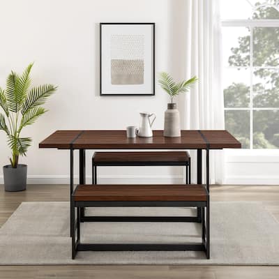 Middlebrook Designs Urban 3-Piece Metal and Wood Dining Set