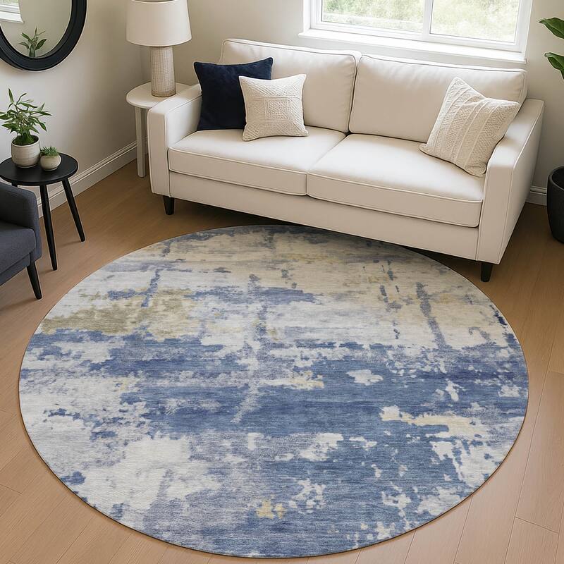 Machine Washable Indoor/ Outdoor Crouppen Modern Chantille Rug