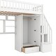 preview thumbnail 9 of 7, Twin Size Loft Bed Stairs Storage Bed with Bookshelf and Drawers, Desk & Wardrobe