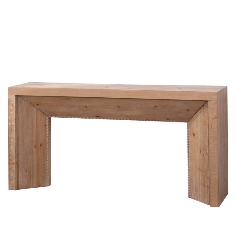 62" Modern Rustic Console Table - Solid-Look Engineered Wood Entryway Table