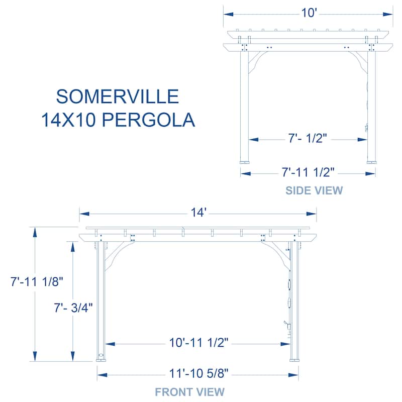 Backyard Discovery Somerville 14x10' Cedar Wood Pergola, Trellis Roof