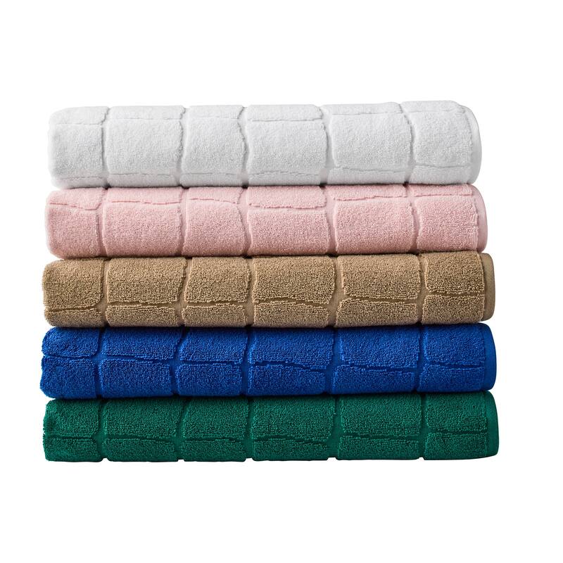 Lacoste Croc Scale Cotton Bath Towel, Hand Towel, and Washcloth