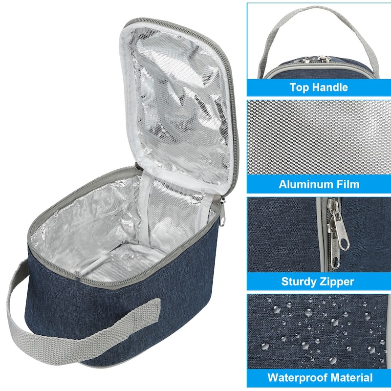5"x4"x6" Insulated Lunch Bags Portable Bento Bags Food Containers Tote